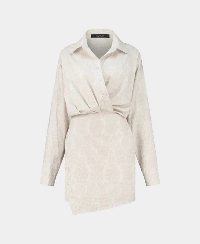 Moonstruck Beige Amber Macrame Jacquard Dress sold by Daily Paper