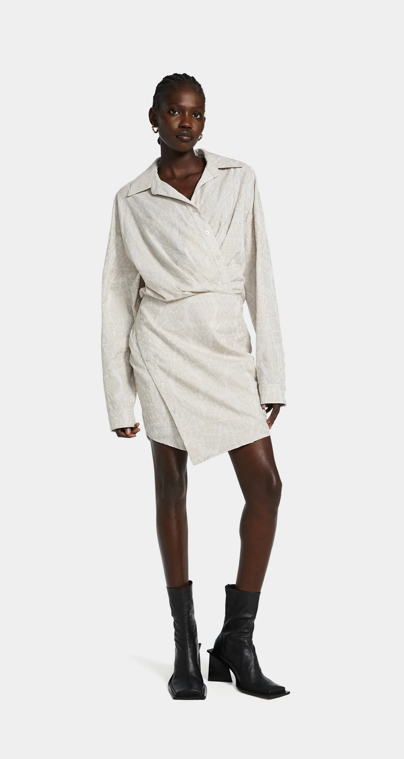 Moonstruck Beige Amber Macrame Jacquard Dress sold by Daily Paper product image thumbnail 3