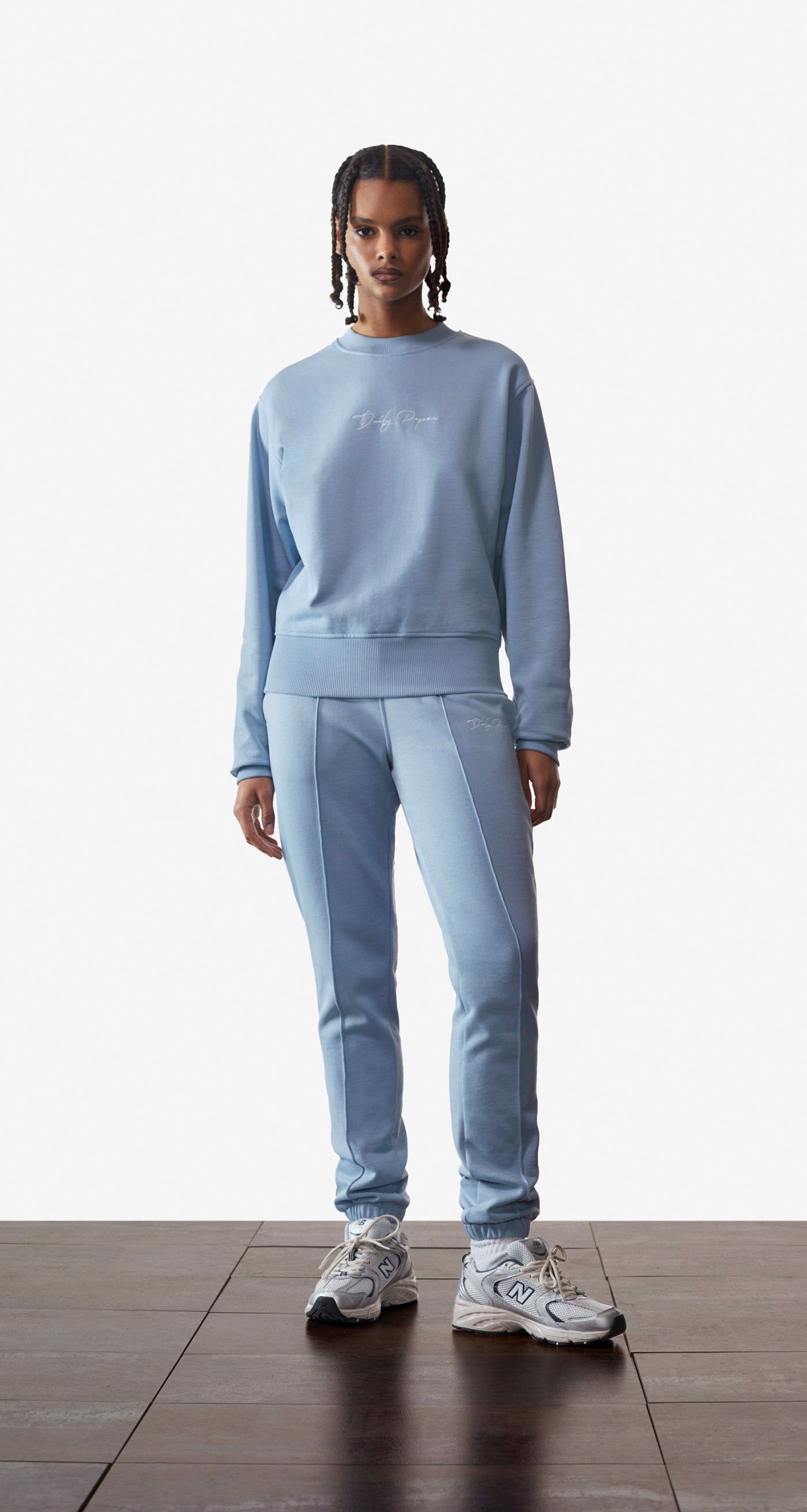 Rainwashed Blue Ety Script Jog Pants sold by Daily Paper product image thumbnail 3