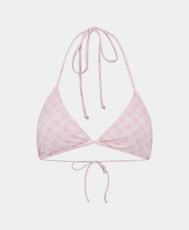 Ice Pink Reya Monogram Bikini Top sold by Daily Paper
