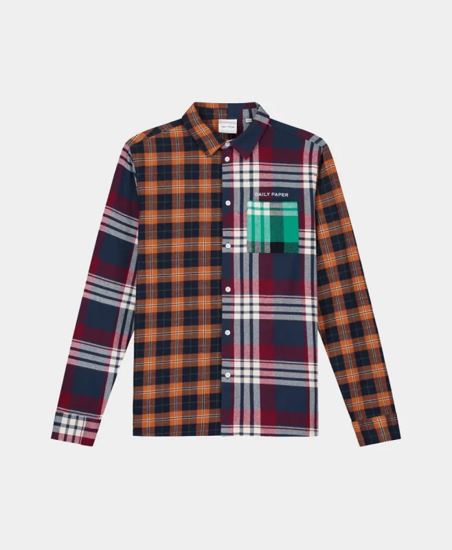 Orange Navy Hocheck Shirt sold by Daily Paper