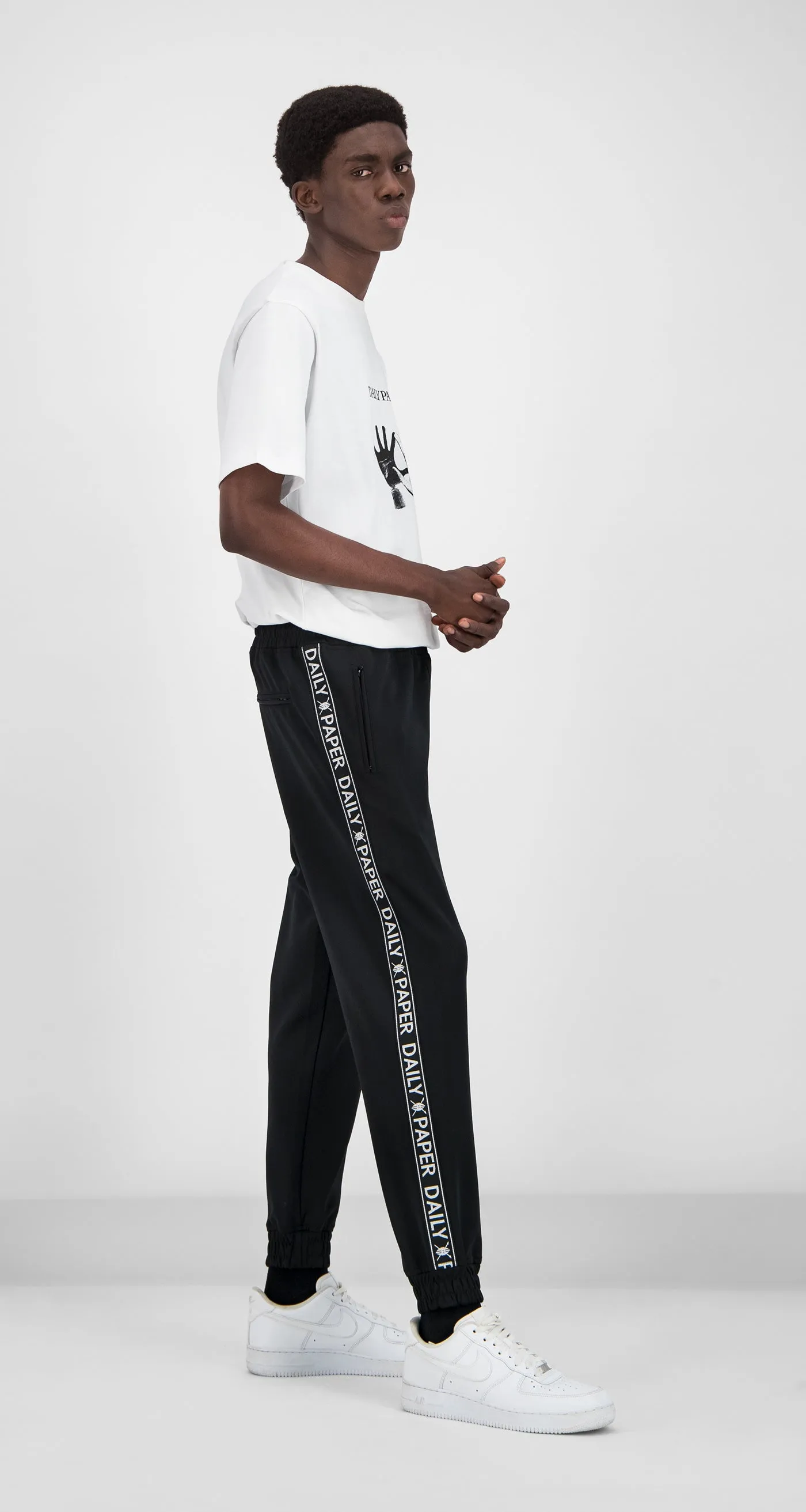 Black Tape Logo Track Pants sold by Daily Paper product image thumbnail 4