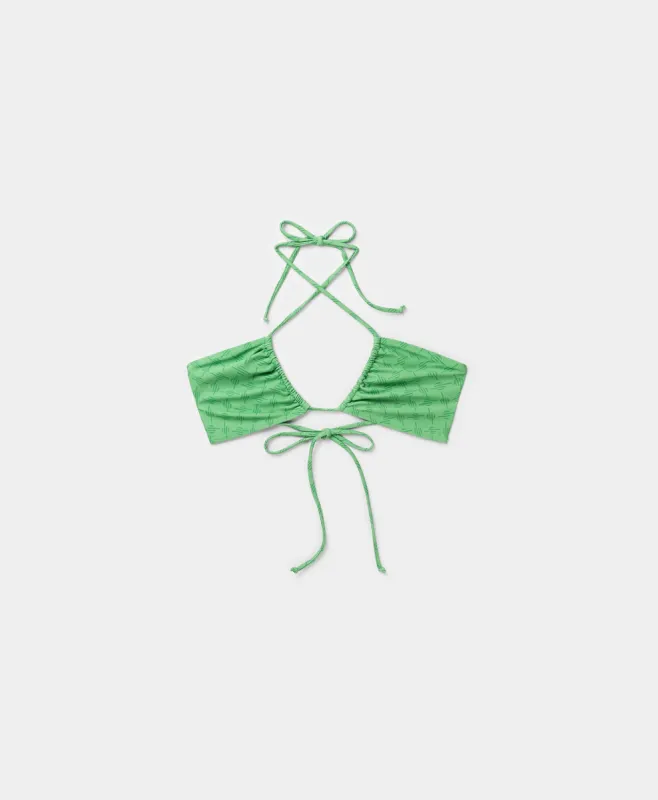 Absinth Green Monogram Pinto Bikini Top sold by Daily Paper