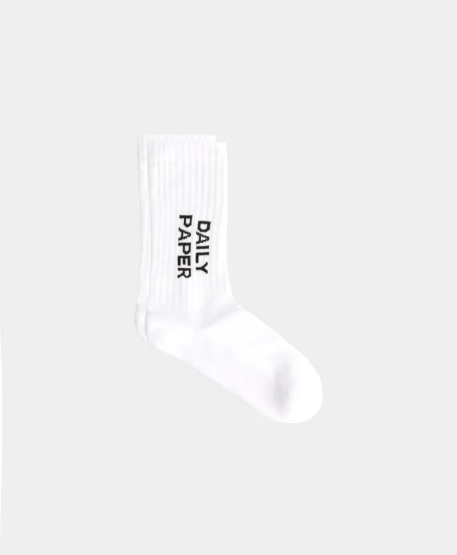White/black Logotype Socks sold by Daily Paper