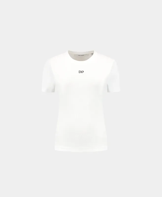 White Unit Rib Fitted T-Shirt sold by Daily Paper