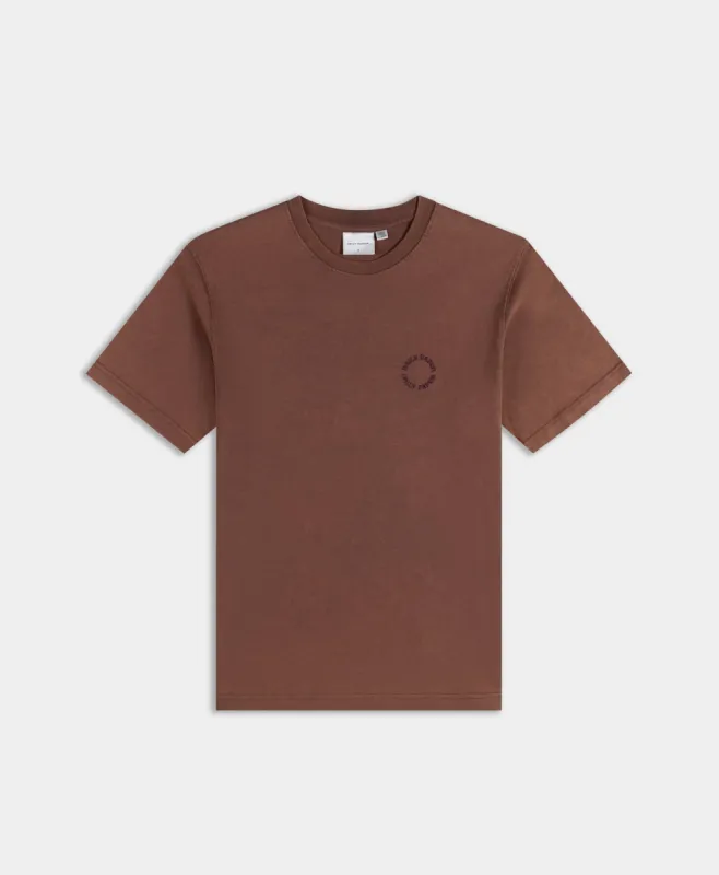 Bordeaux Wash Orbit Emb T-Shirt sold by Daily Paper