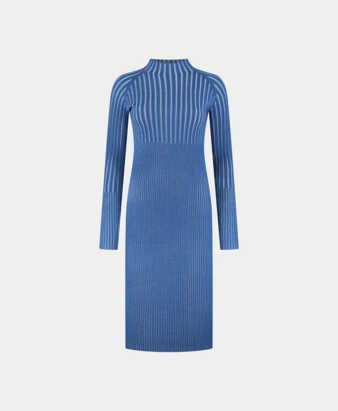 True Blue Dias Knit Sweater Dress made by Daily Paper