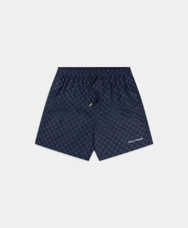 Maritime Blue Logo Swim shorts sold by Daily Paper