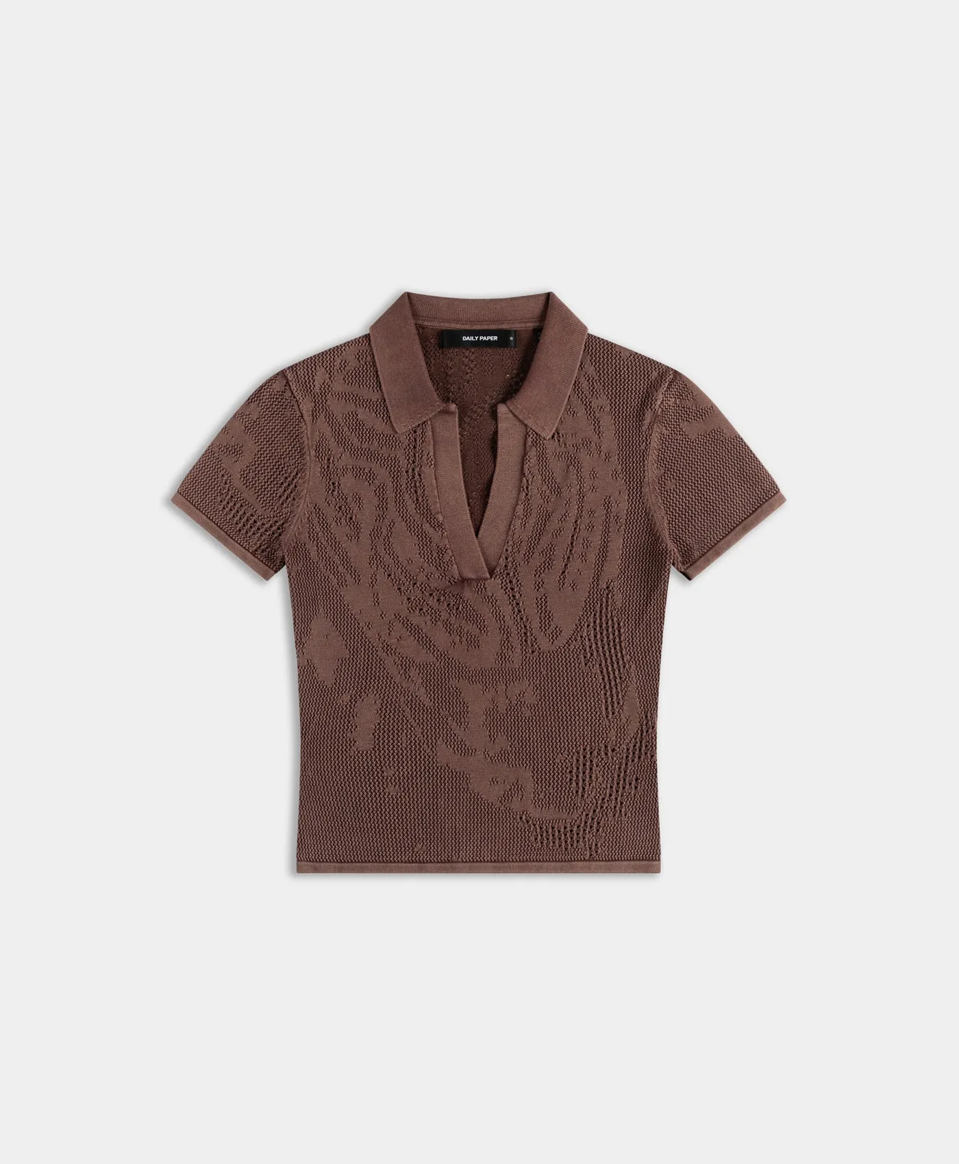 Bordeaux Red Braided Washed Polo sold by Daily Paper