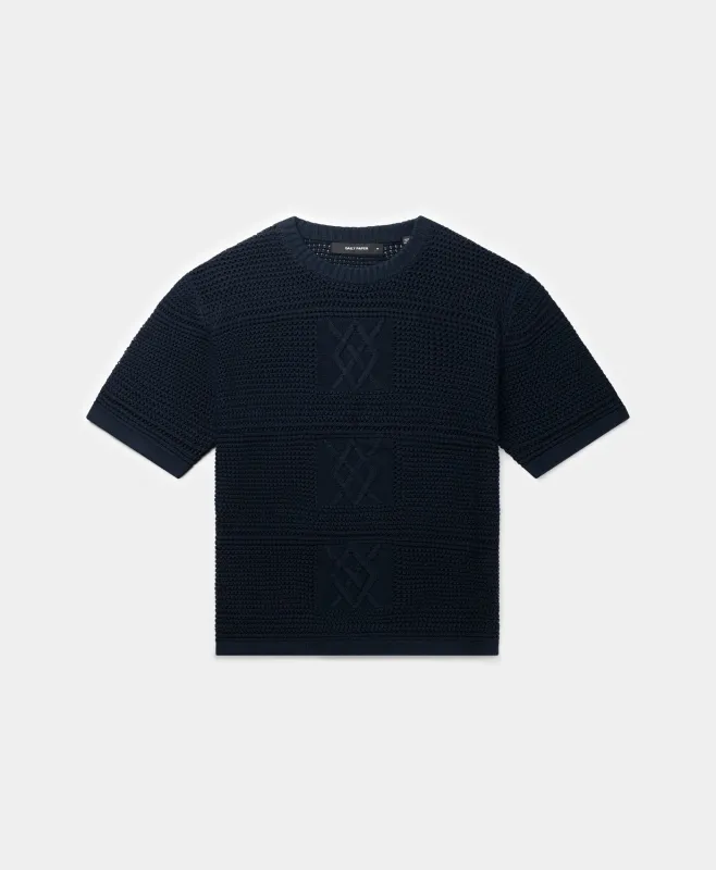 Maritime Blue Crochet T-Shirt sold by Daily Paper