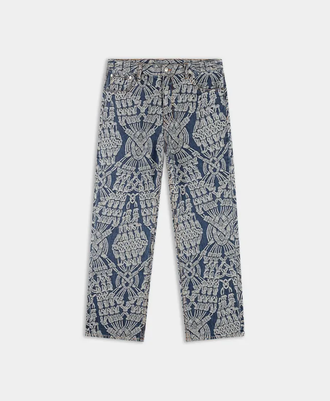 Dark Blue Macrame Amba Jeans made by Daily Paper