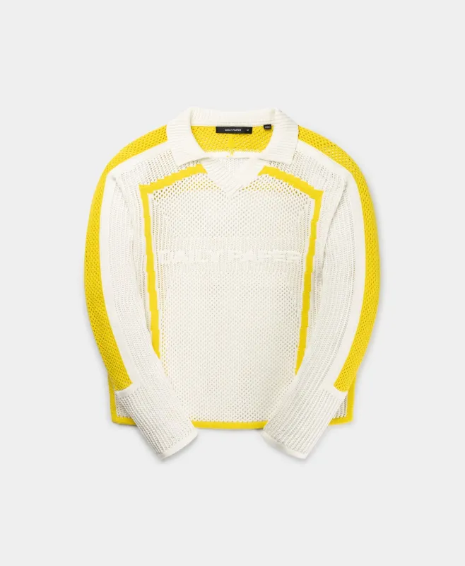 White Football Knit Sweater made by Daily Paper