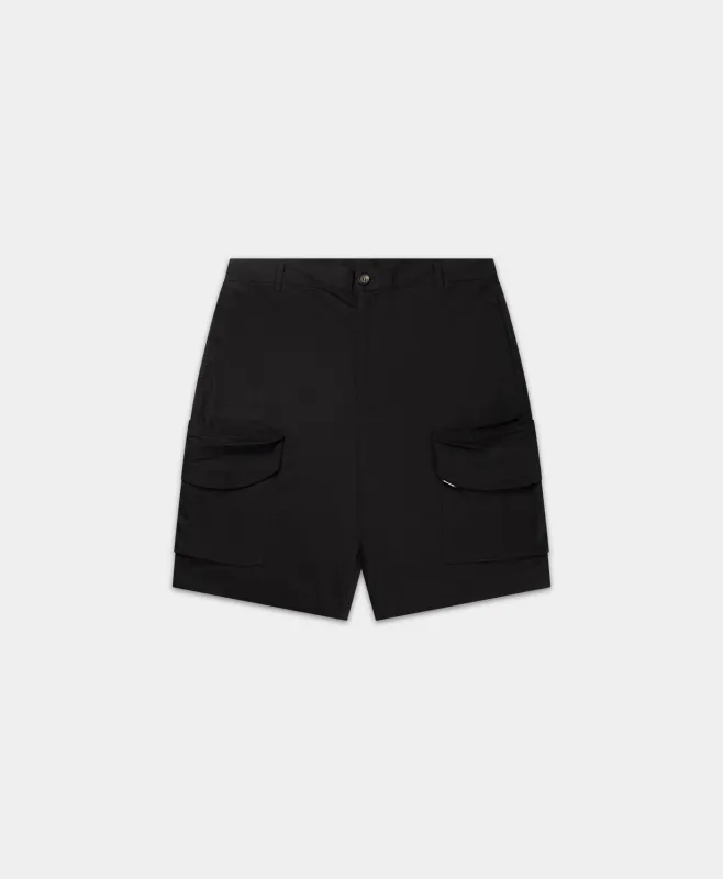 Black Oyster Cotton Cargo Shorts sold by Daily Paper