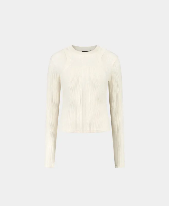 Beige Rib Overlayer Top made by Daily Paper