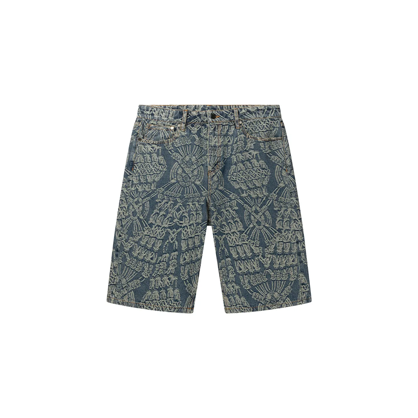 Mid Blue Macrame Denim Shorts sold by Daily Paper product image thumbnail 5