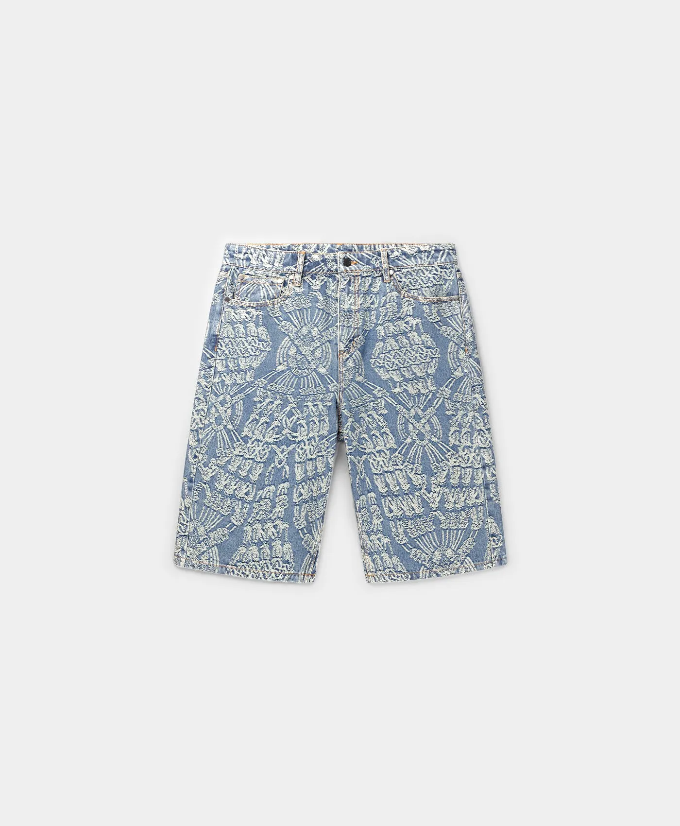 Mid Blue Macrame Denim Shorts sold by Daily Paper