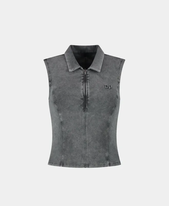 Formal Grey Washed Jersey Polo sold by Daily Paper