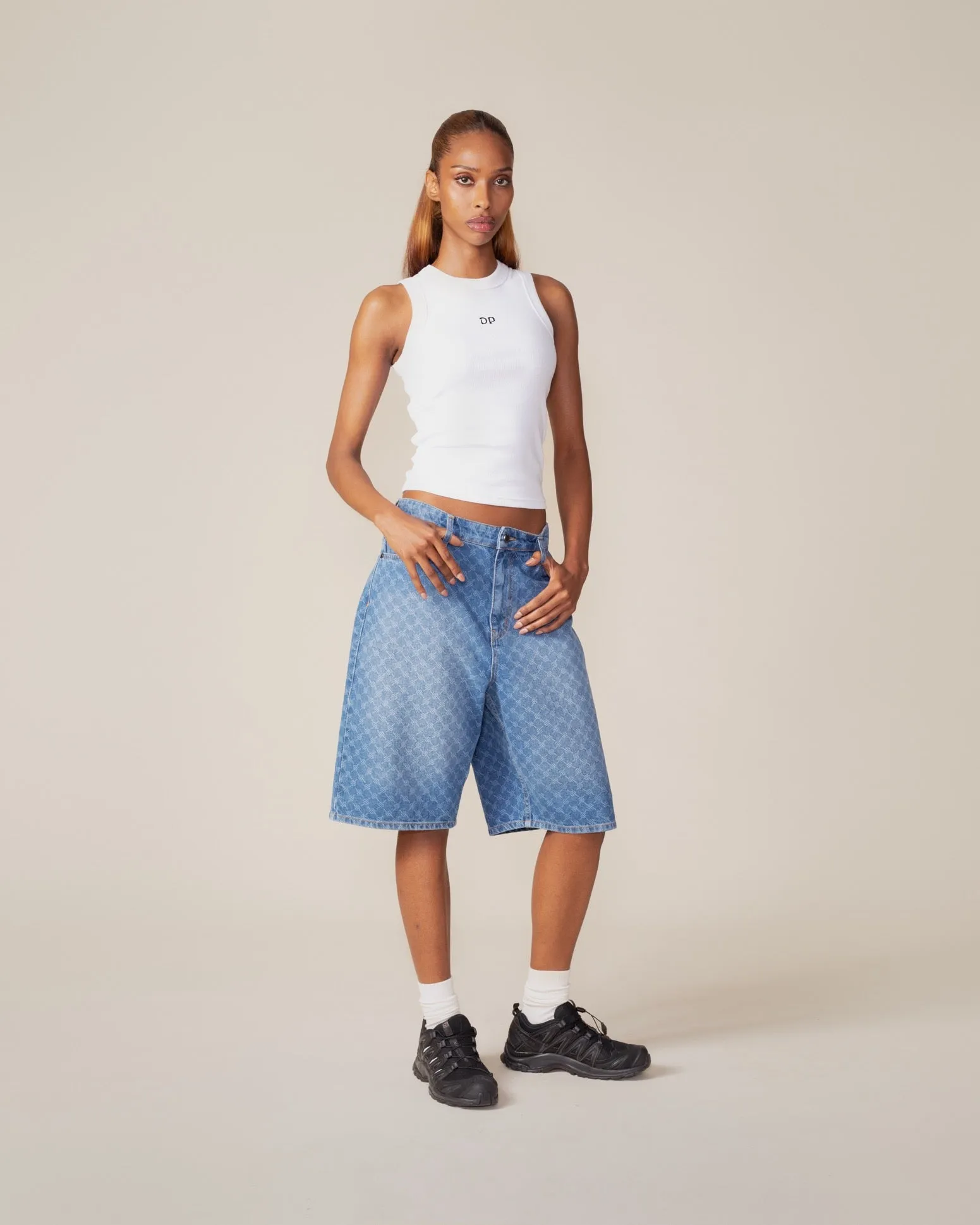 Blue Monogram Denim Shorts sold by Daily Paper product image thumbnail 4