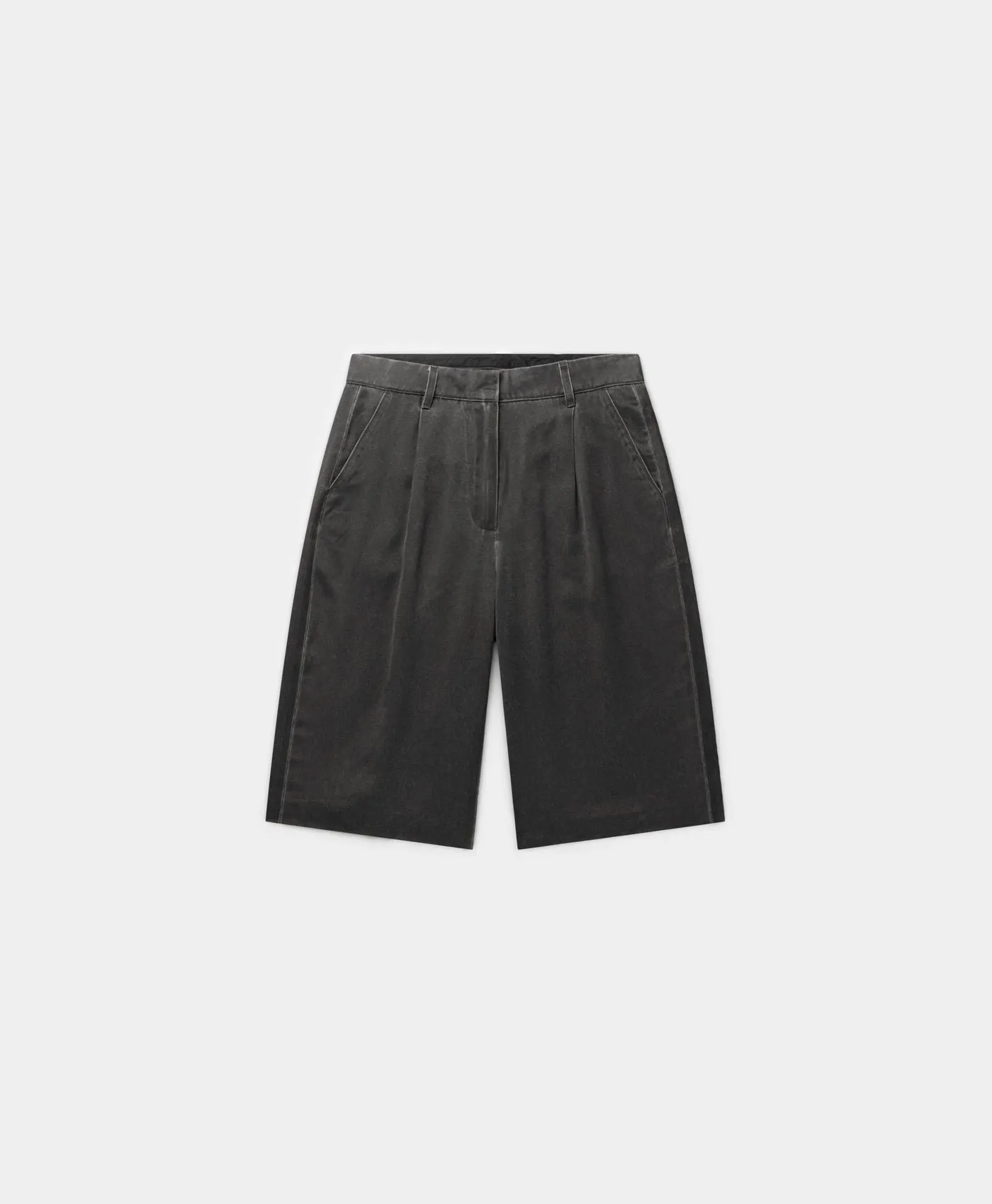 Black Oyster Satin Washed Short sold by Daily Paper