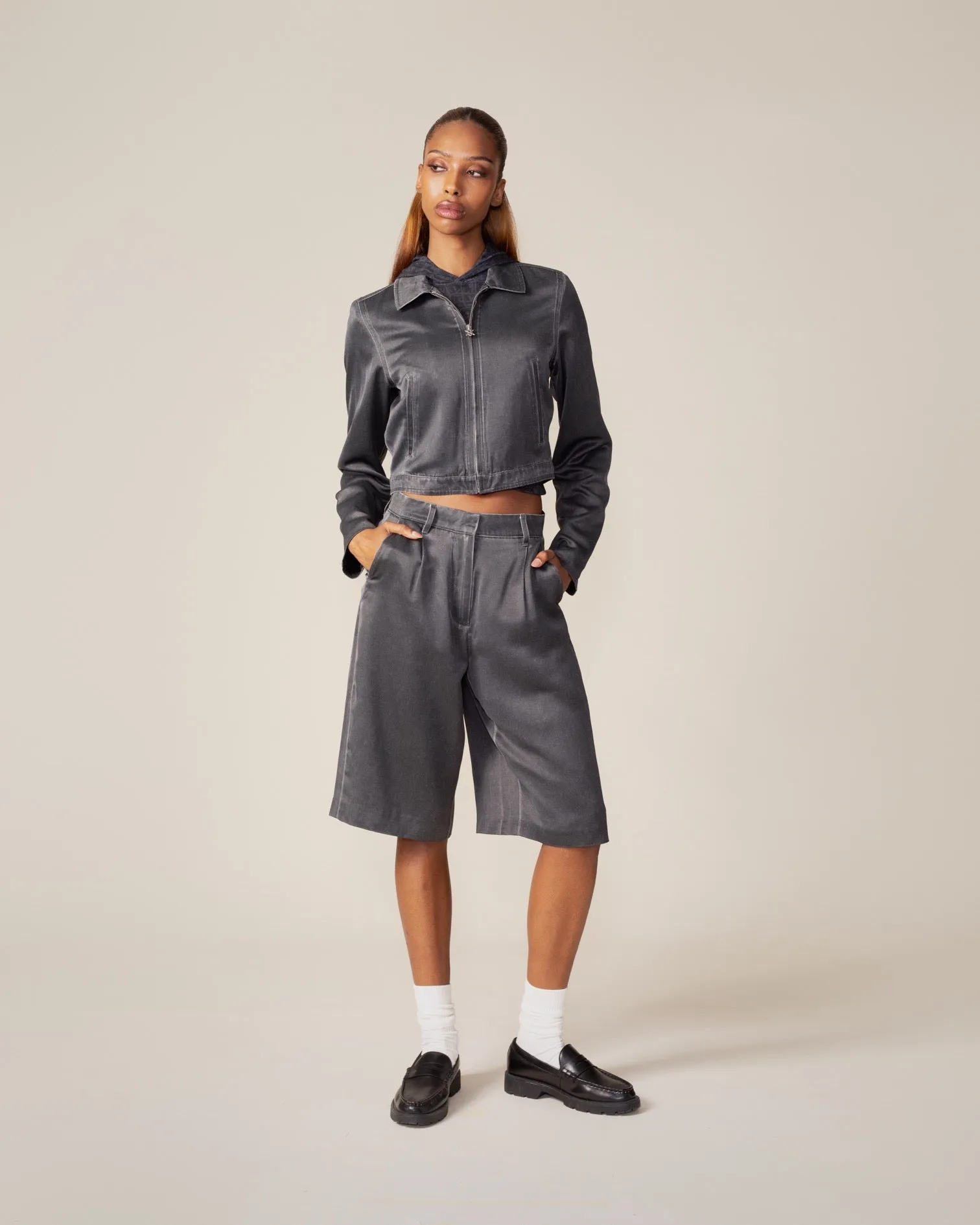 Black Oyster Satin Washed Short sold by Daily Paper product image thumbnail 3