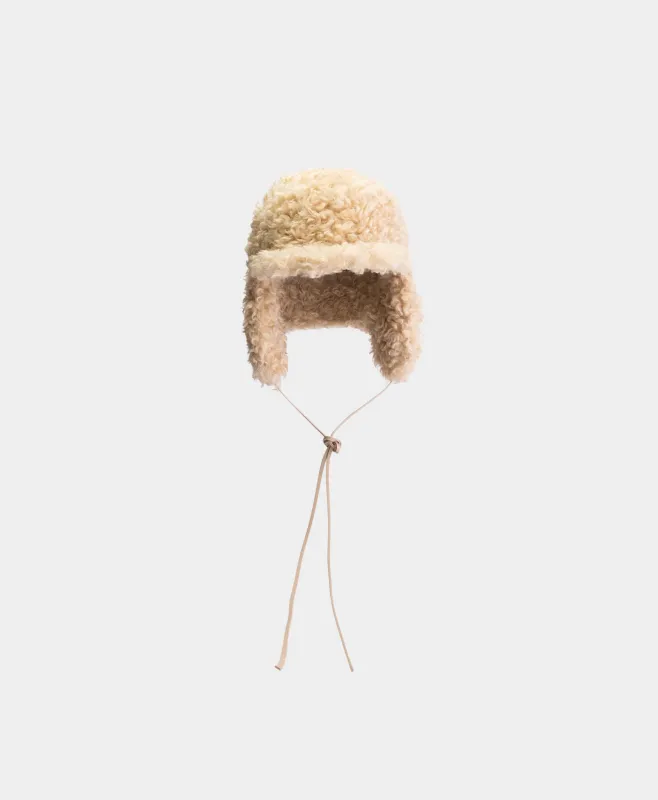 Travertine Beige Faux Fur Chapka made by Daily Paper
