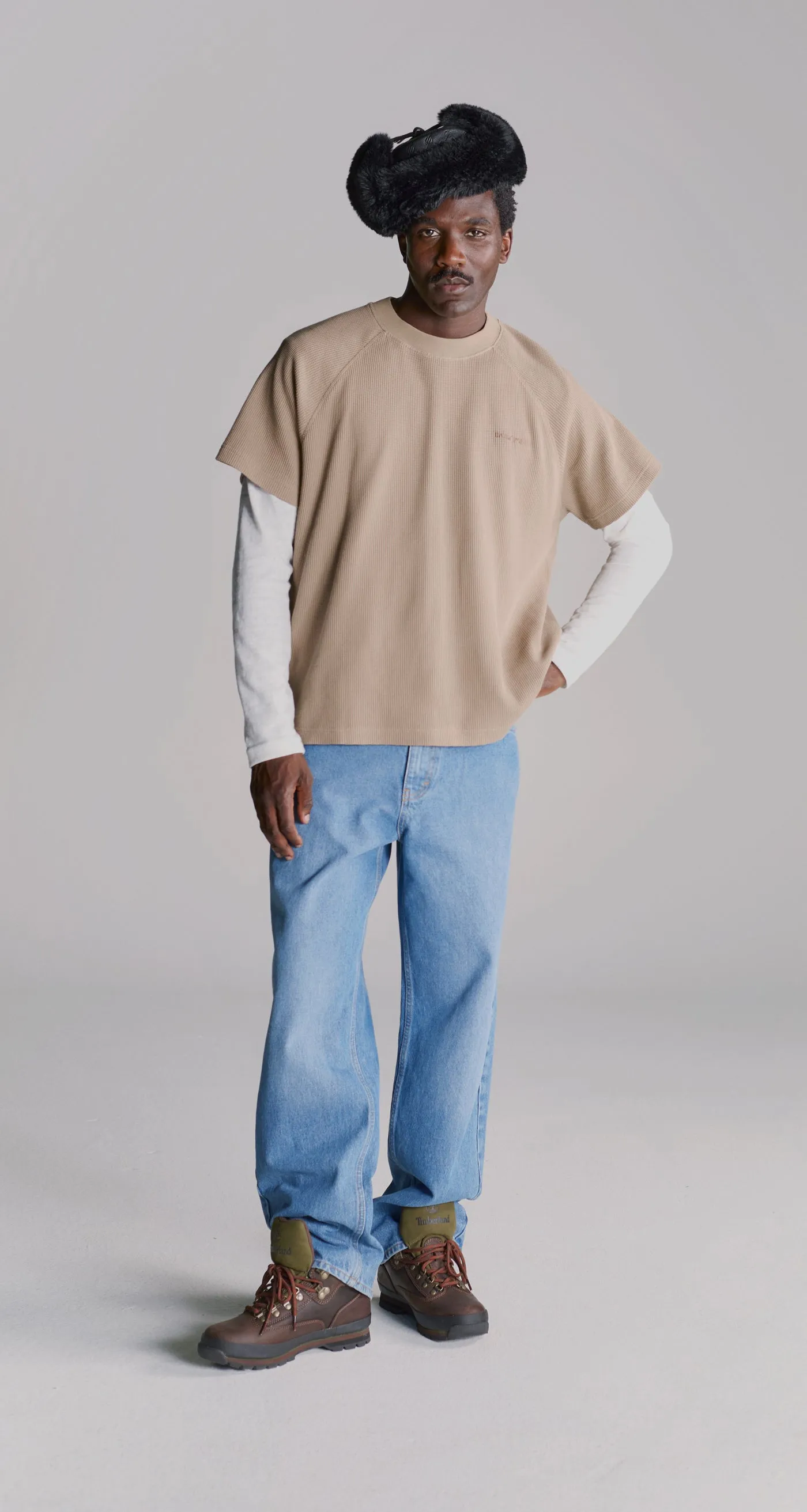 Irish Cream Waffle Boxy T-Shirt sold by Daily Paper product image thumbnail 3