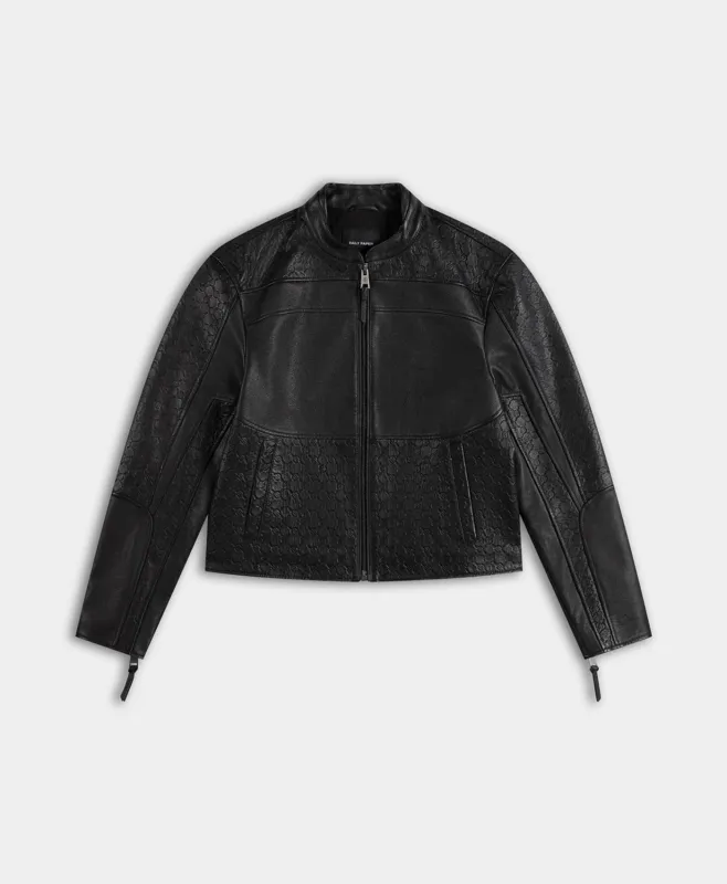 Black Structured Leather Jacket sold by Daily Paper