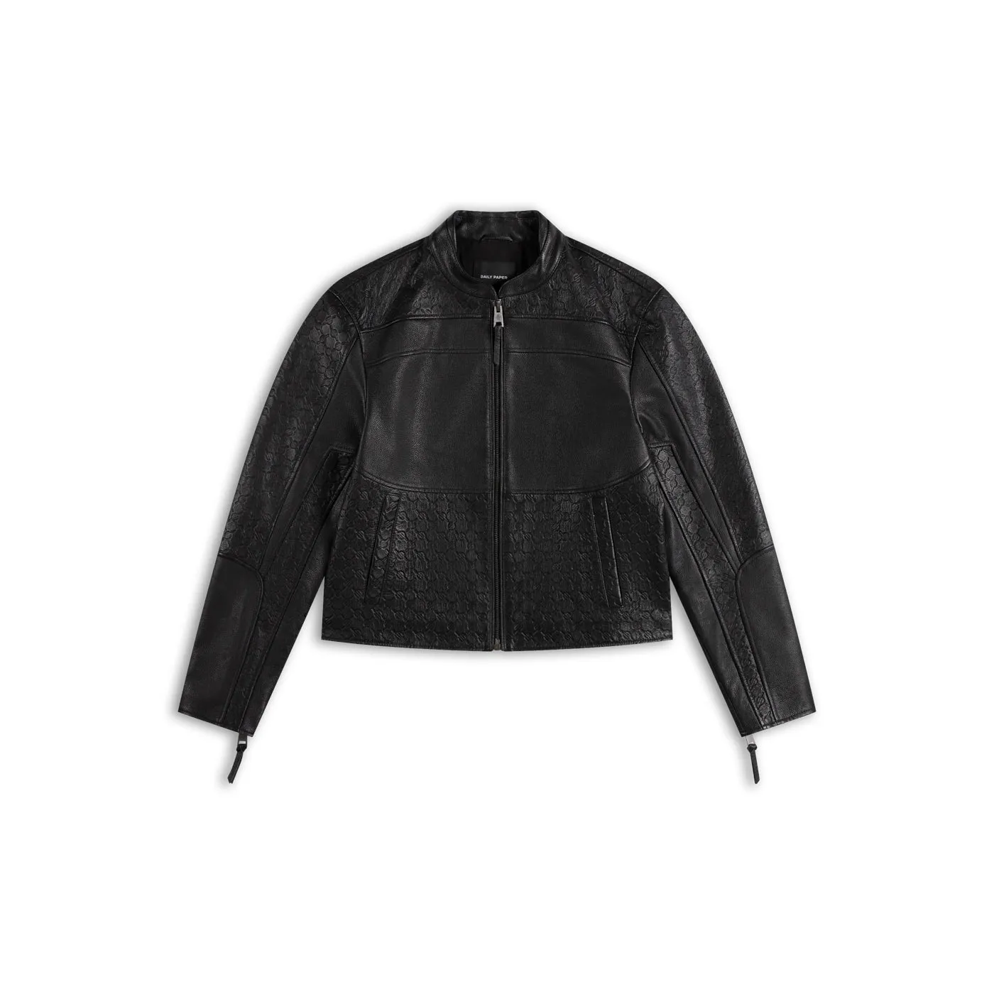 Black Structured Leather Jacket sold by Daily Paper product image thumbnail 5