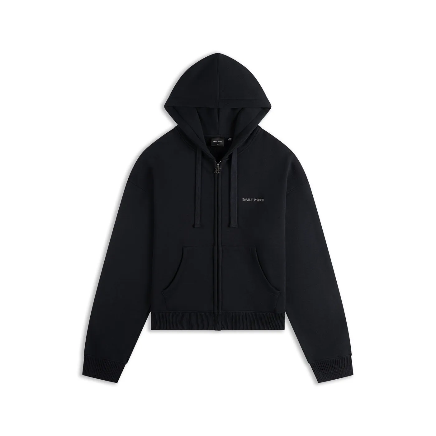 Black Boxy Zip Up Hoodie sold by Daily Paper product image thumbnail 3