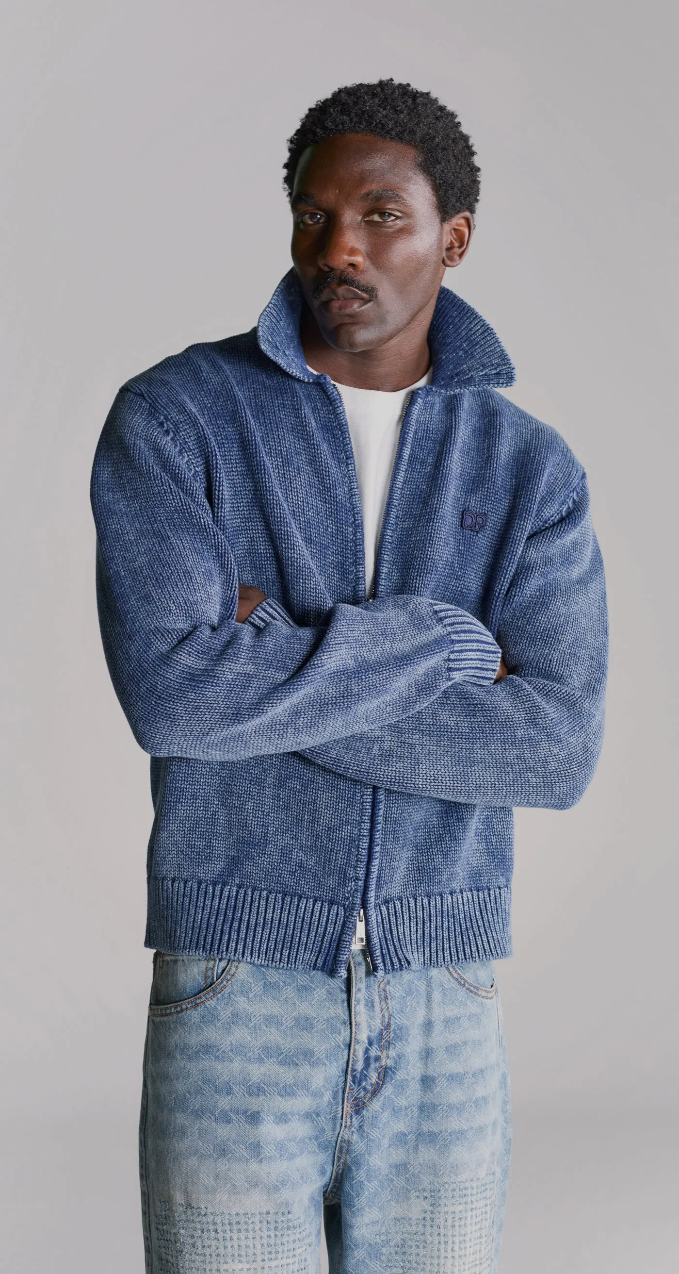Indigo Knit Cardigan sold by Daily Paper product image thumbnail 4