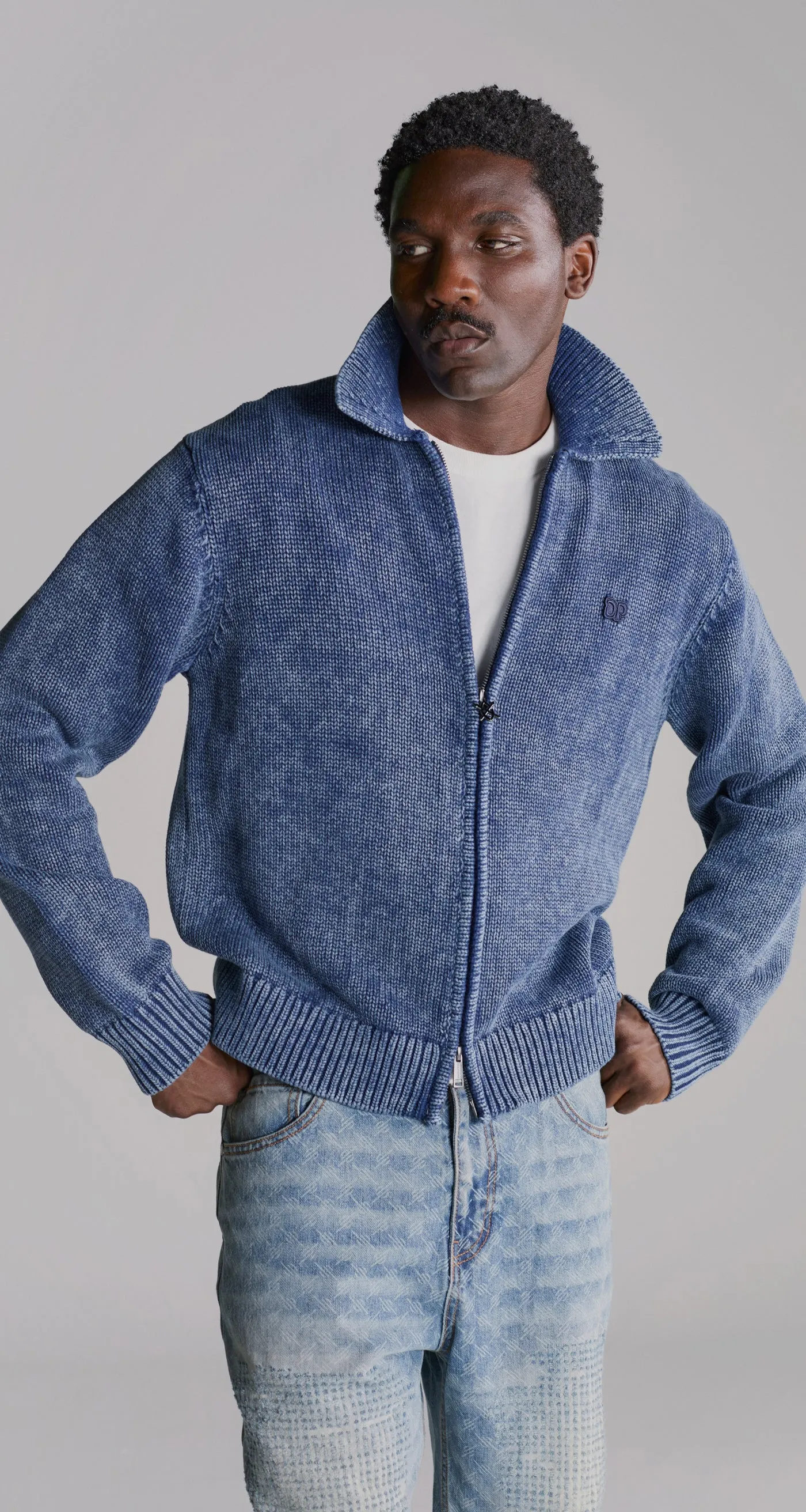Indigo Knit Cardigan sold by Daily Paper product image thumbnail 3