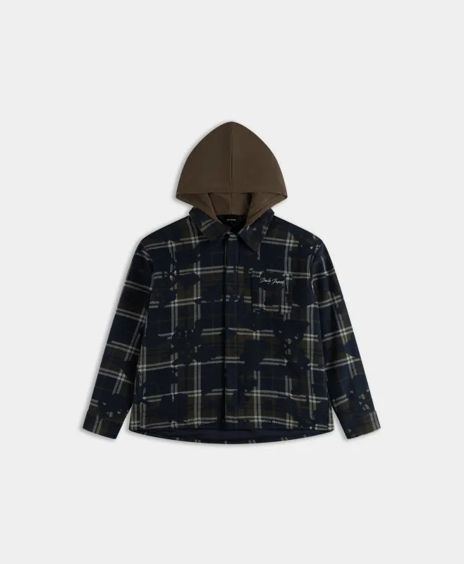 Sky Captain Blue Patched Check Shirt sold by Daily Paper