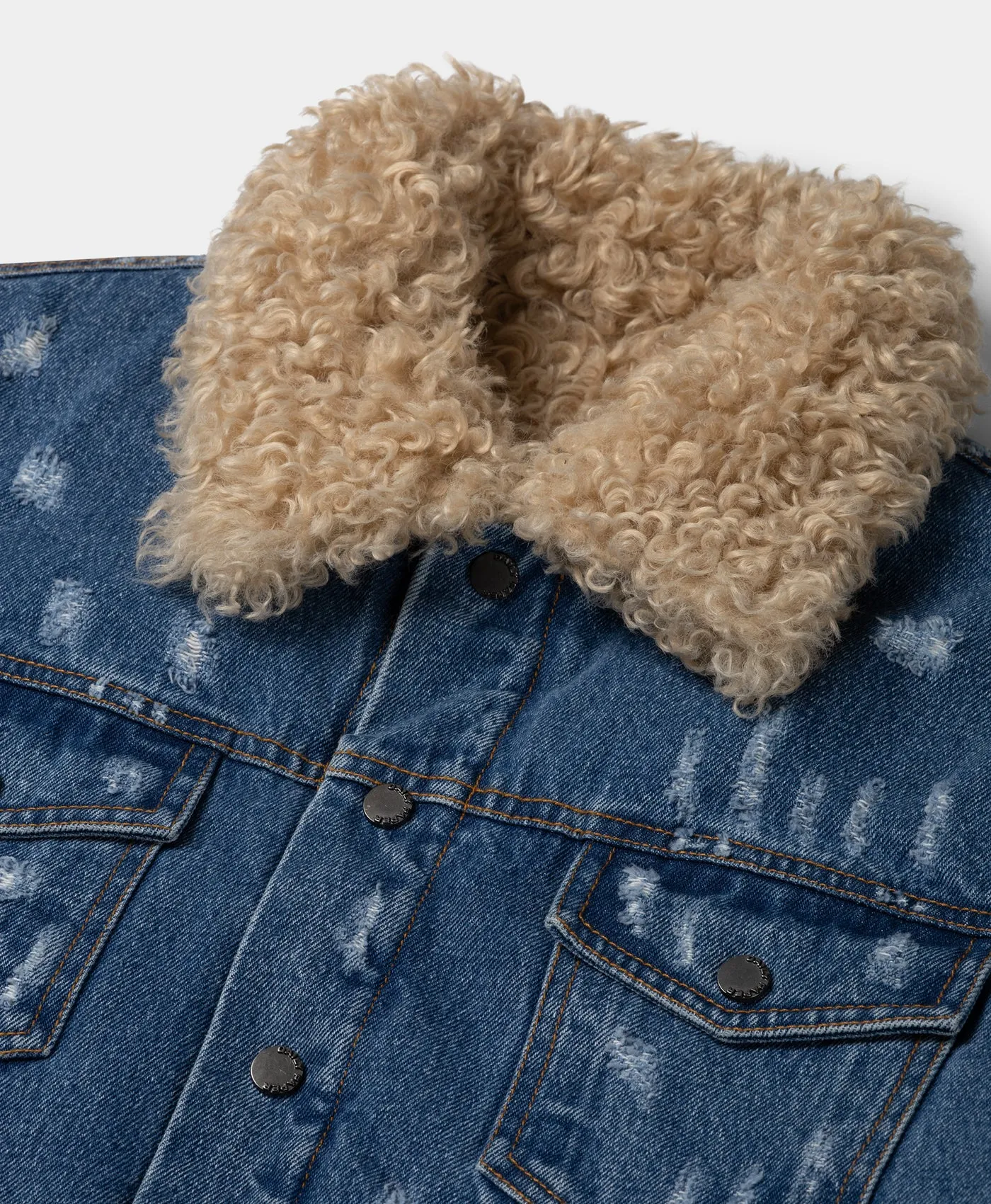 Irish Cream Beige Reversible Faux Fur Jacket sold by Daily Paper product image thumbnail 5