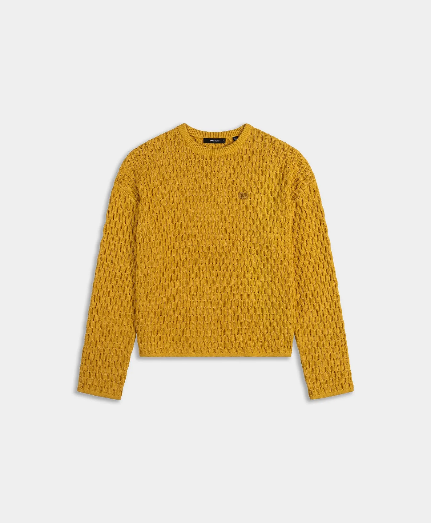 Misted Yellow Dp Badge Flat Knit Sweater sold by Daily Paper