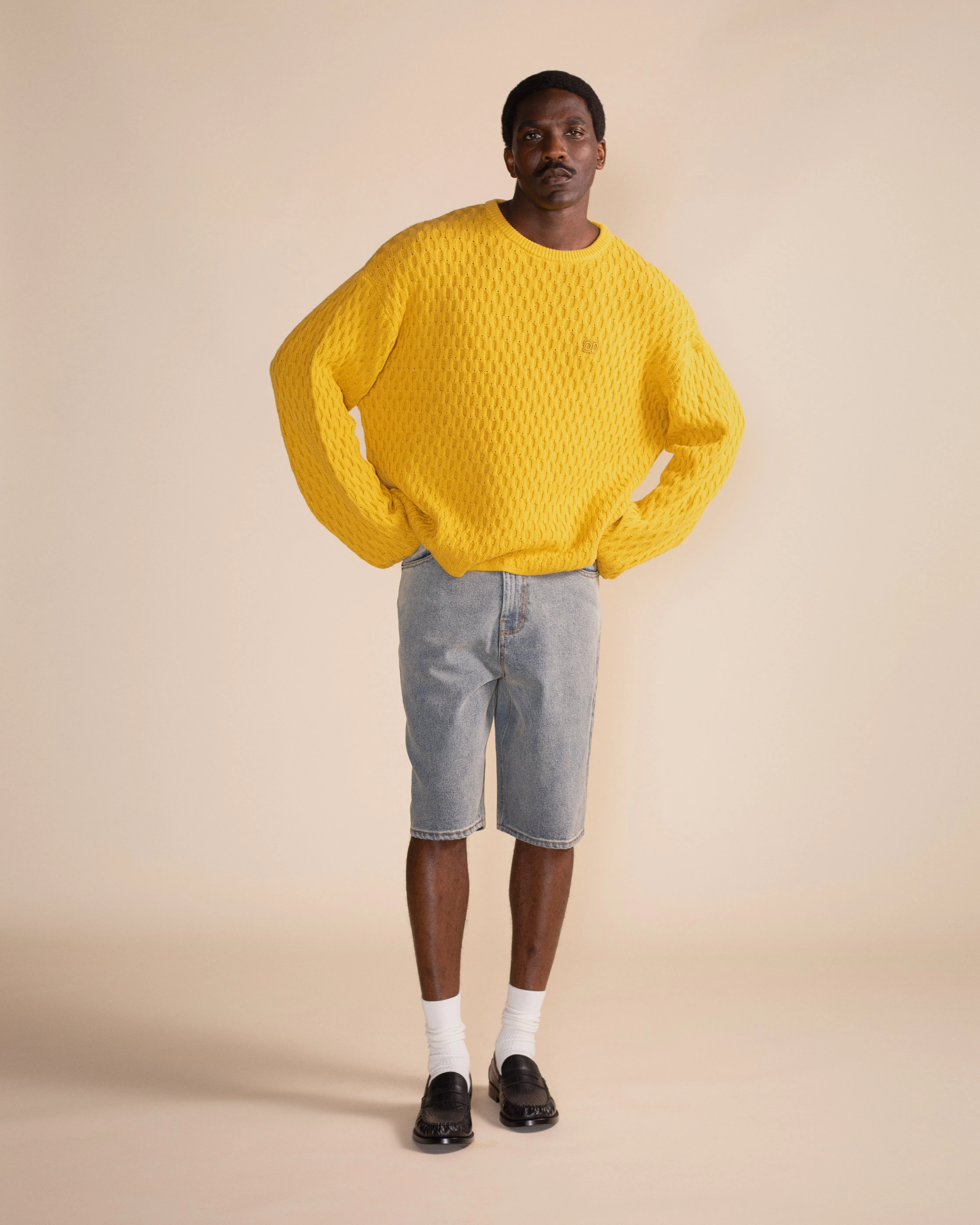 Misted Yellow Dp Badge Flat Knit Sweater sold by Daily Paper product image thumbnail 4