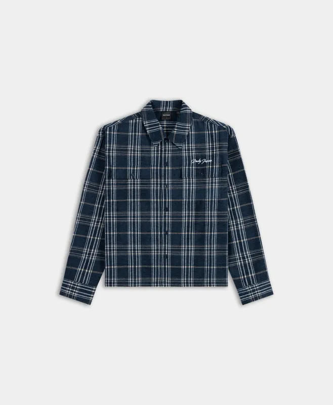 Brilliant Blue Chenille LS Shirt made by Daily Paper