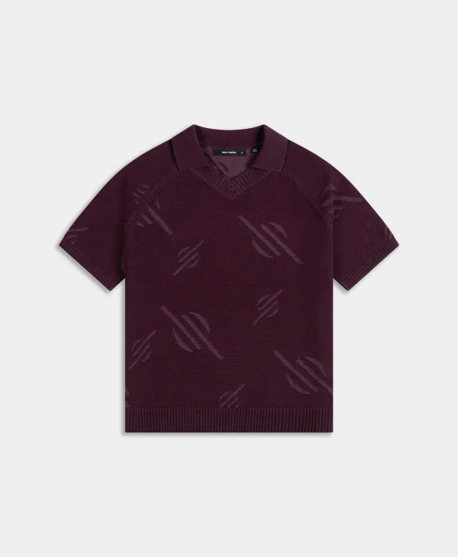 Potent Purple Monogram Polo Knit made by Daily Paper