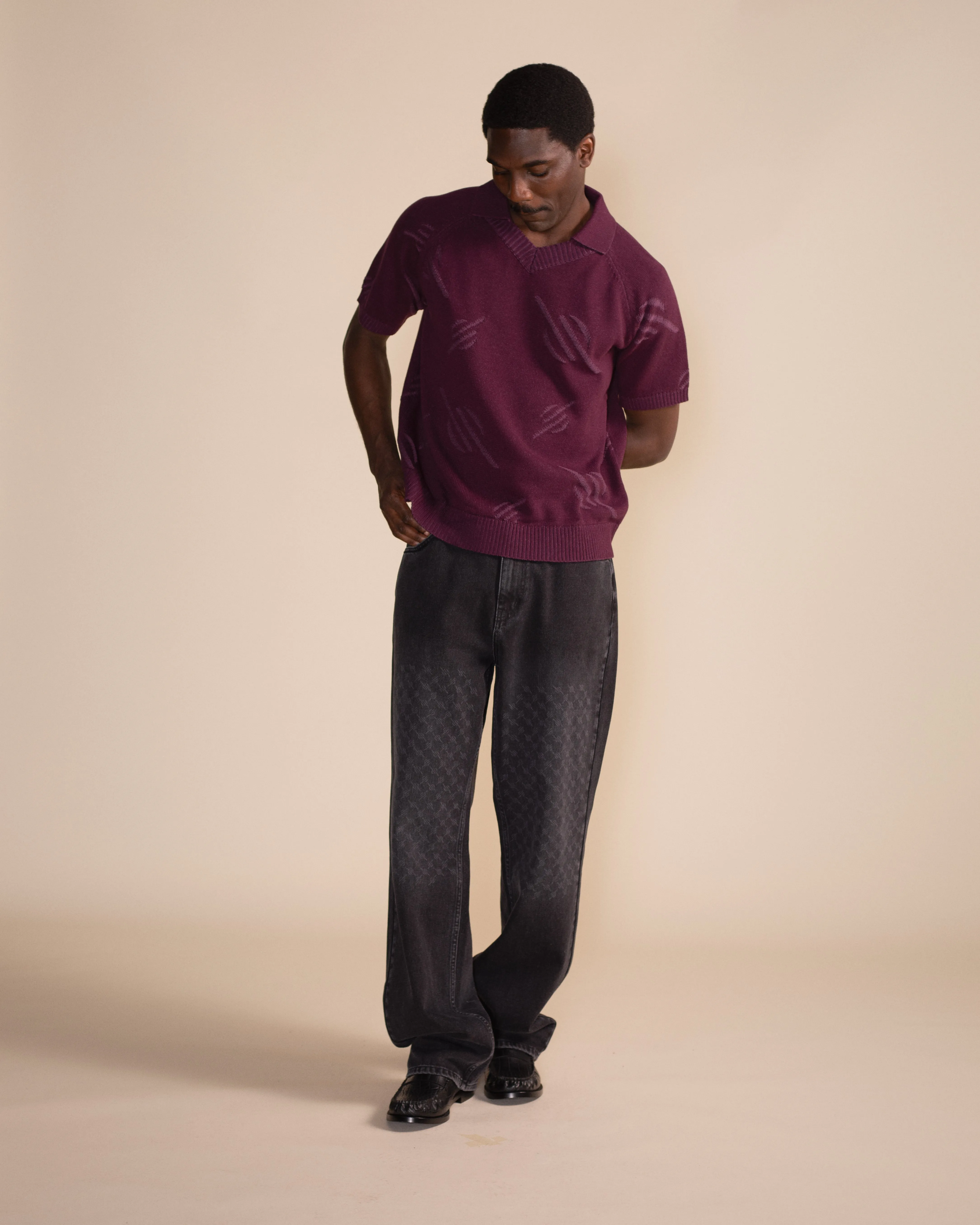 Potent Purple Monogram Polo Knit sold by Daily Paper product image thumbnail 5