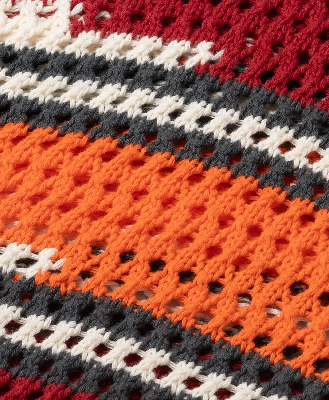 Haute Red Tigerlily Kente Stripe Knit Polo sold by Daily Paper product image thumbnail 4