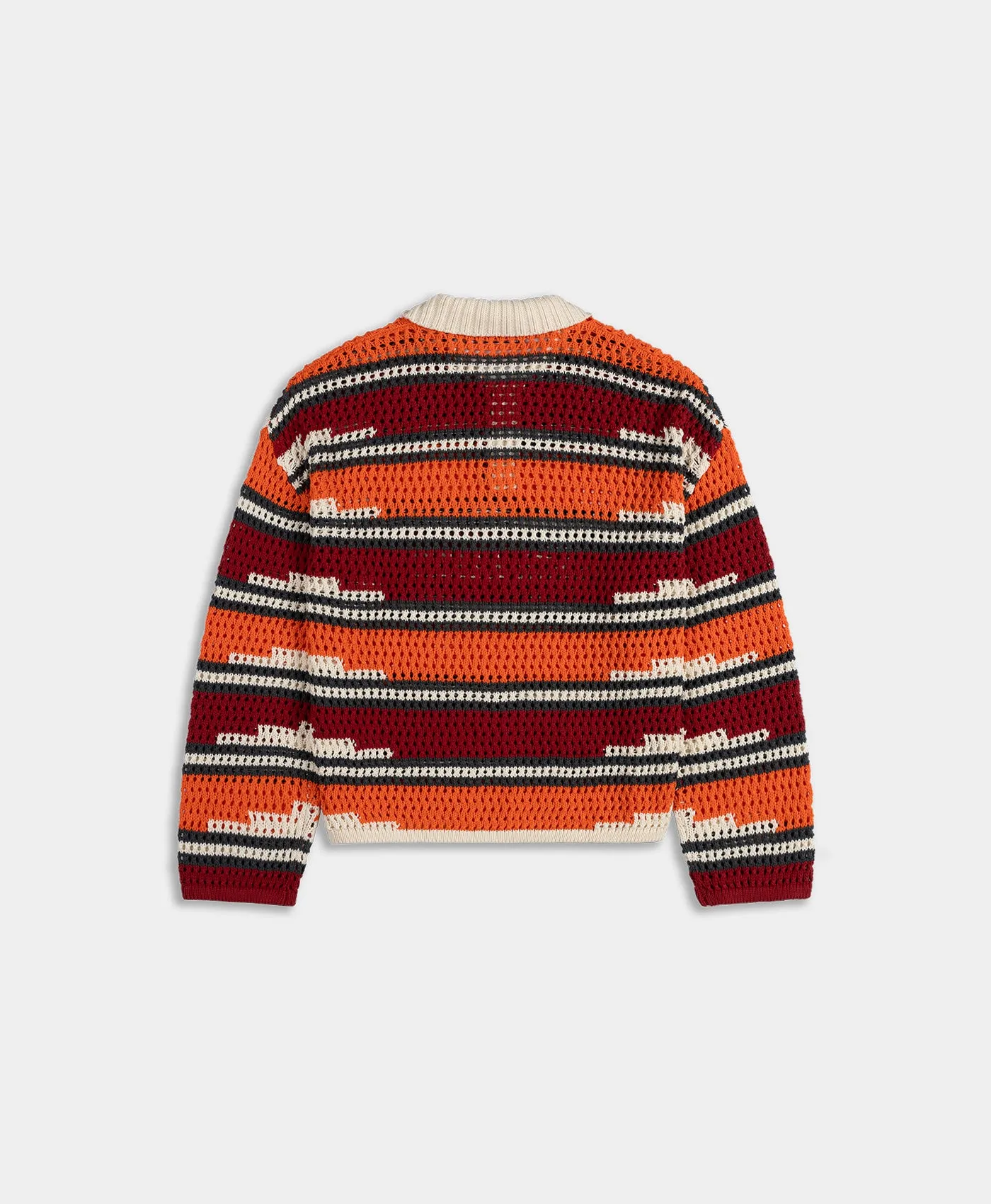 Haute Red Tigerlily Kente Stripe Knit Polo sold by Daily Paper product image thumbnail 2