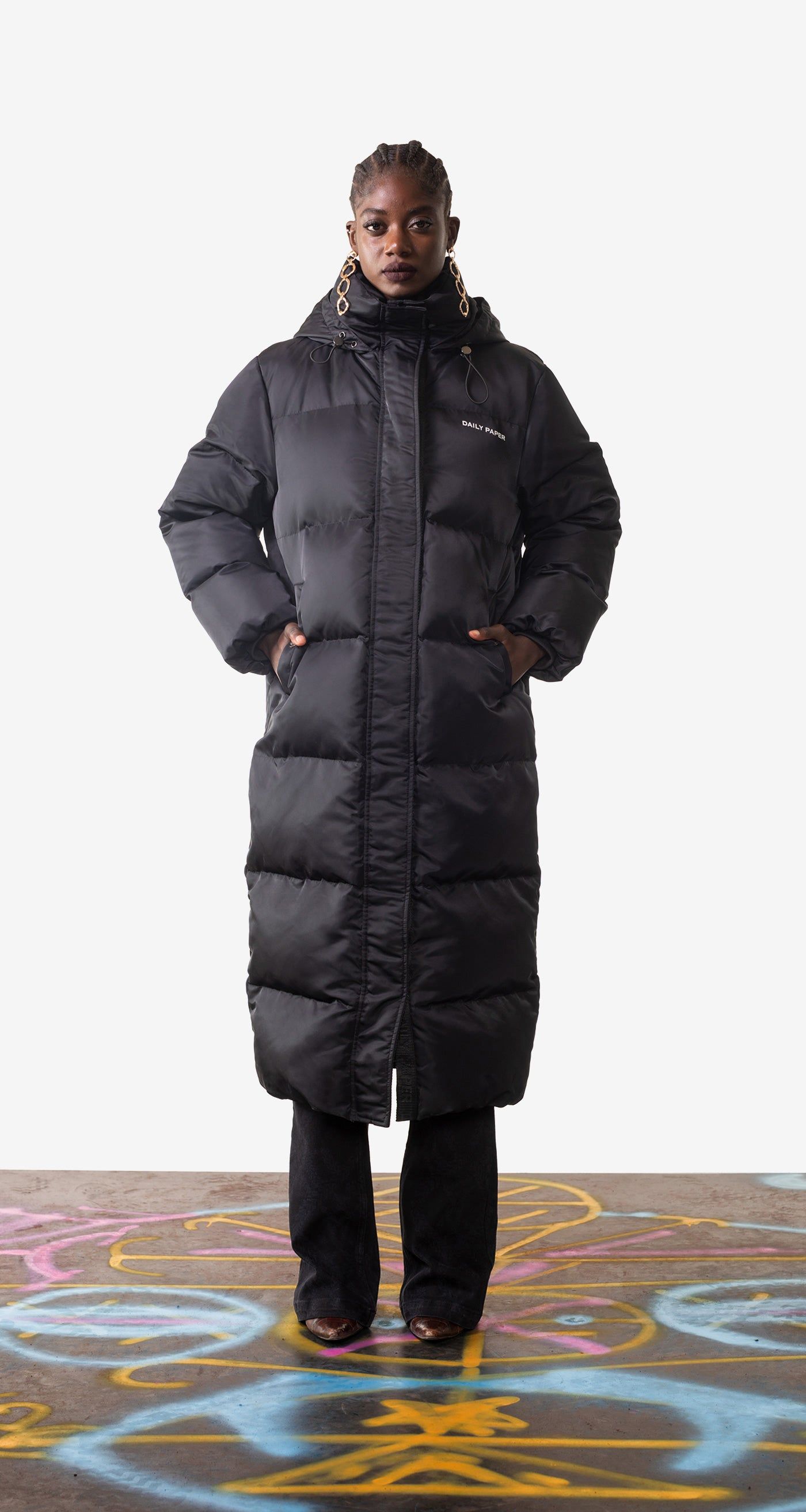 Black Epuff Long Jacket sold by Daily Paper product image thumbnail 4