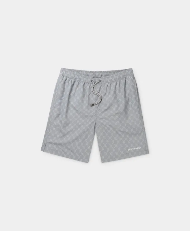 Sleet Grey Kato Monogram Swimshorts sold by Daily Paper