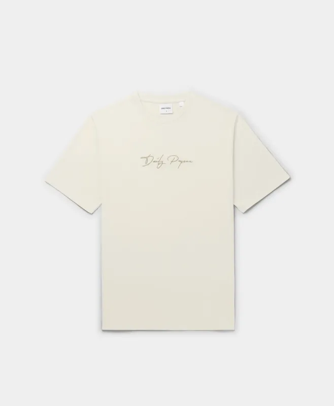 Egret White Esy Script T-Shirt sold by Daily Paper