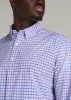 Traveler Stretch Dress Shirt for Tall Men in Blue and Rose Grid sold by American Tall