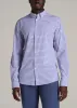 Traveler Stretch Dress Shirt for Tall Men in Blue and Rose Grid sold by American Tall