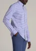 Traveler Stretch Dress Shirt for Tall Men in Blue and Rose Grid sold by American Tall