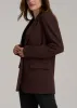 Boyfriend Fit Single-Button Blazer for Tall Women in Chestnut sold by American Tall