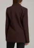 Boyfriend Fit Single-Button Blazer for Tall Women in Chestnut sold by American Tall