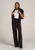 Flat Front Wide Leg Dress Pants for Tall Women in Black sold by American Tall