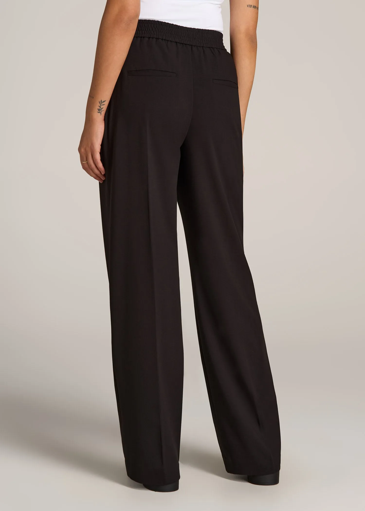 Flat Front Wide Leg Dress Pants for Tall Women in Black sold by American Tall product image thumbnail 5